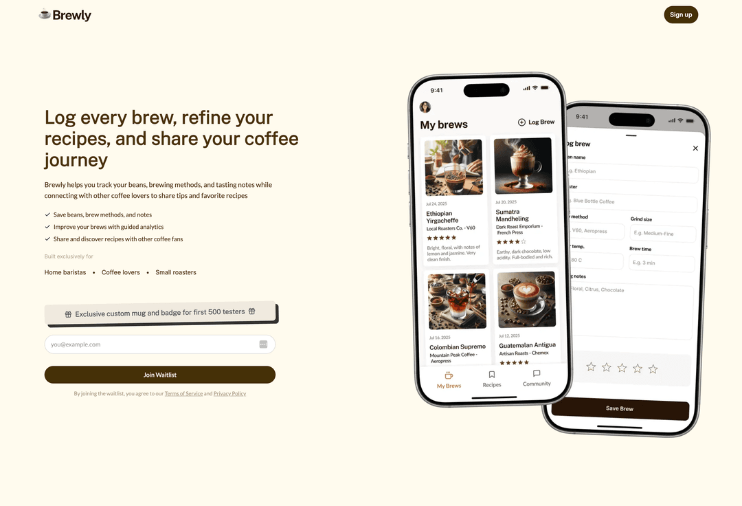 Brewly template preview
