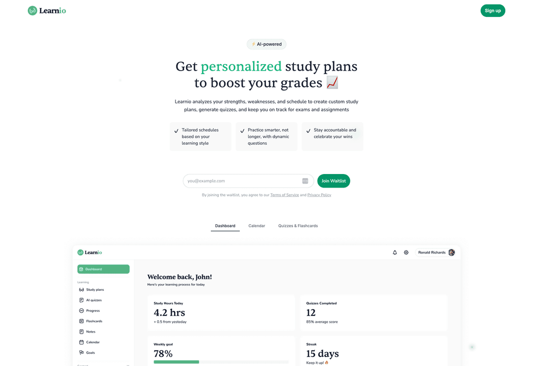 Learnio template preview