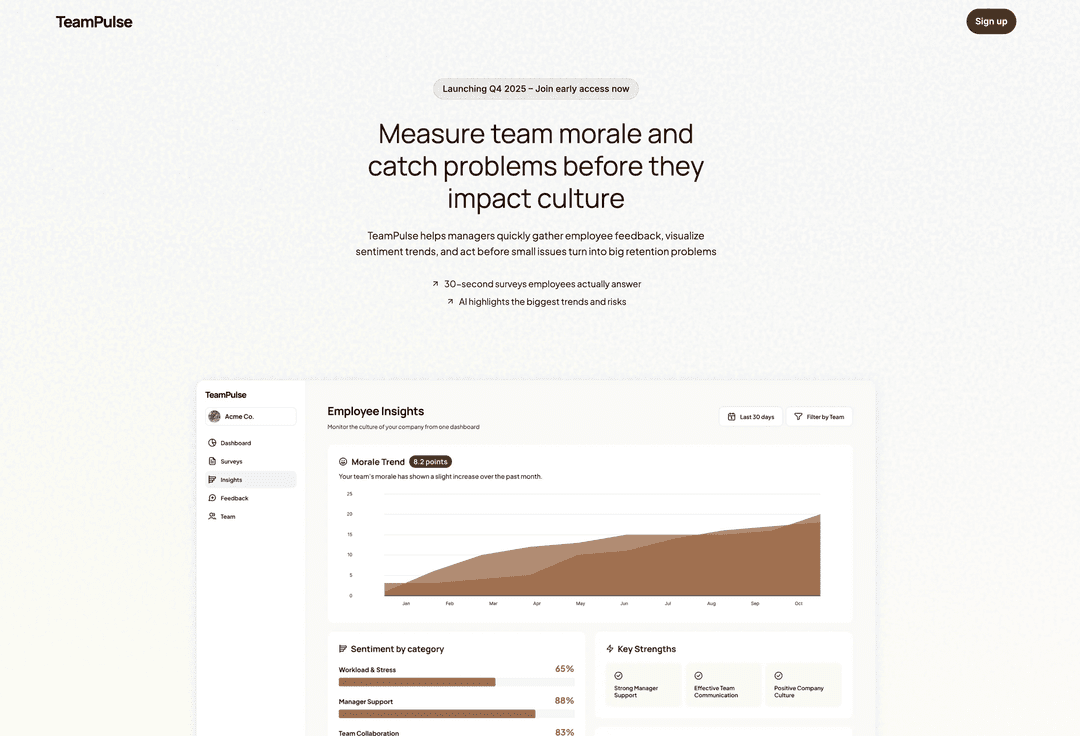 TeamPulse template preview