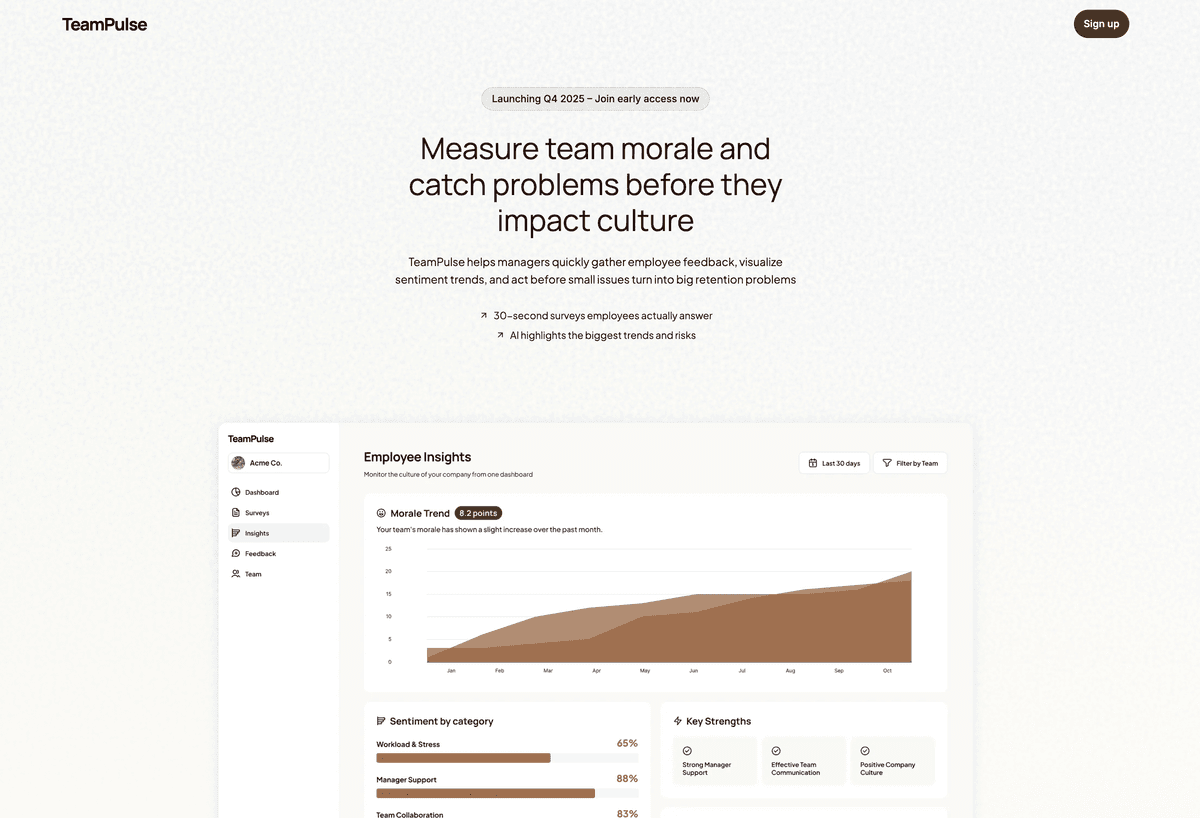 TeamPulse template preview