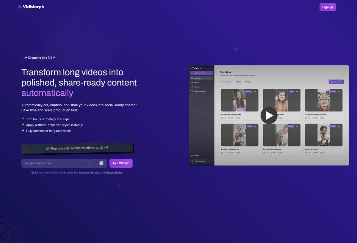 VidMorph template preview